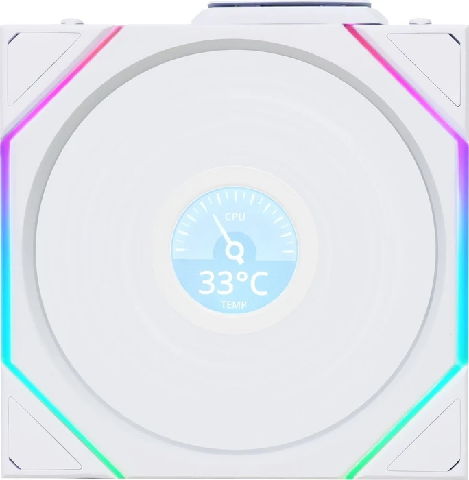 Lian Li Uni Fan TL LCD Wireless 120 RGB, weiß, LED-Steuerung, 120mm, 3er-Pack