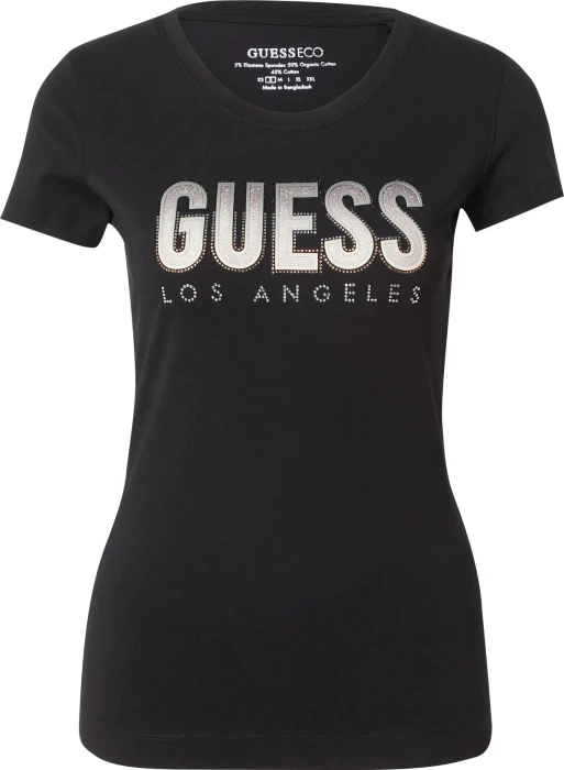 Guess Logo Farbverlauf T-Shirt kurzarm schwarz (Damen)