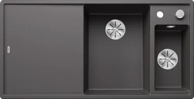 Blanco Axia III 6 S InFino Becken rechts mit Ablauffernbedienung felsgrau inkl. Glasschneidebrett