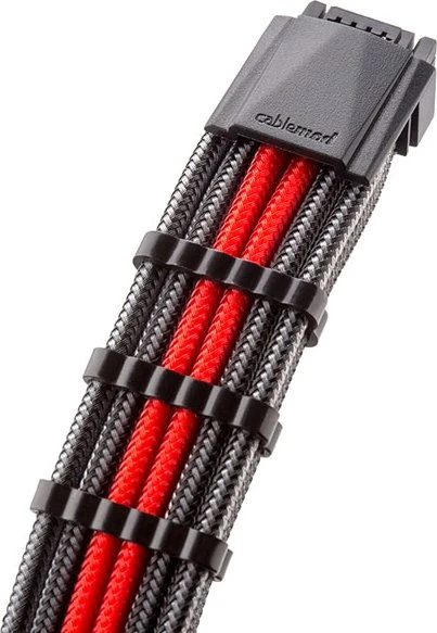 CableMod C-Series Pro ModMesh 12VHPWR for Corsair, 3x 8-Pin PCIe Stecker auf 16-Pin PCIe 5.0 12VHPWR Stecker, Adapterkabel, carbon/rot, 60cm