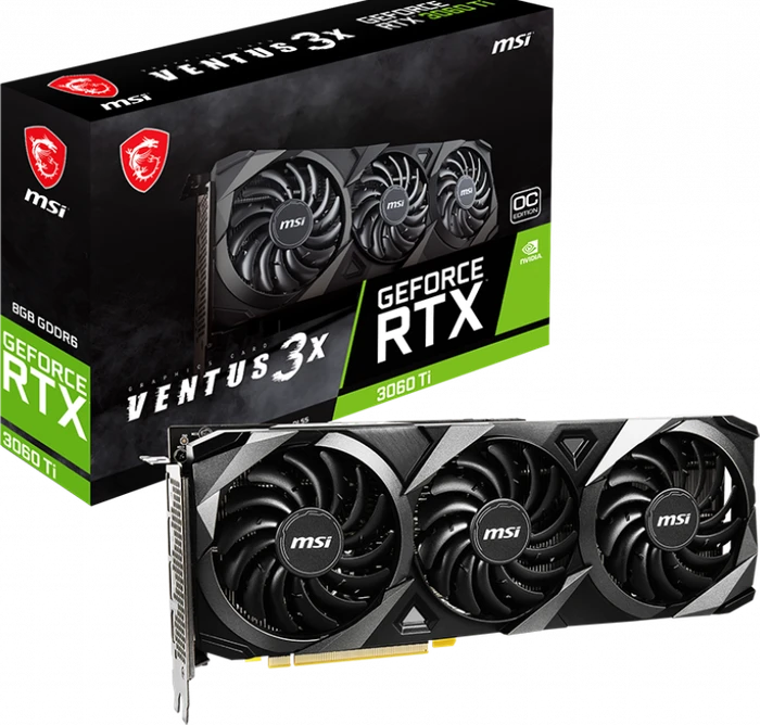 MSI GeForce RTX 3060 Ti Ventus 3X 8G OC LHR, 8GB GDDR6, HDMI, 3x DP