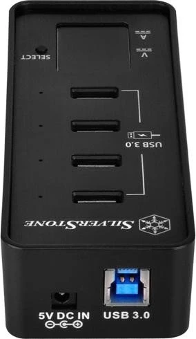 SilverStone EP03B USB-Hub, 4x USB-A 3.0, USB-B 3.0 [Buchse]