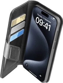 Cellularline Book Agenda für Apple iPhone 15 Pro Max schwarz
