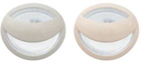 NUK Mommyfeel Schnuller, 0-9M, Silikon, grau/beige, 2 Stück
