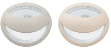 NUK Mommyfeel Schnuller, 0-9M, Silikon, grau/beige, 2 Stück