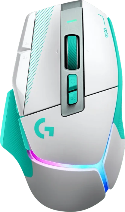 Logitech G502 X Plus, weiß/mint, USB