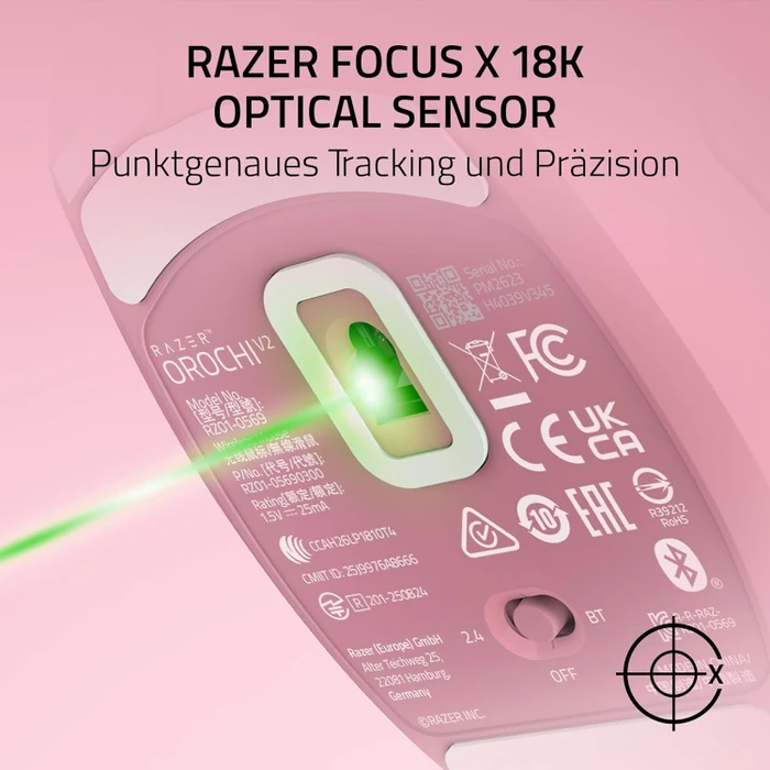 Razer Orochi V2 HyperSpeed (2026), Quartz Pink, USB/Bluetooth