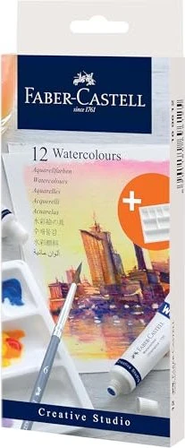 Faber-Castell Aquarellfarbe inkl. Mischpalette, 12 Farben