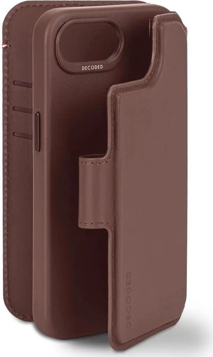 Decoded Leather Detachable Wallet Case für Apple iPhone 16e braun