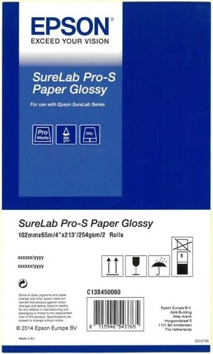 Epson SureLab Pro-S Paper Glossy BP Universalpapier glänzend, 4", 254g/m², 65m, 2 Rollen