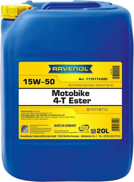 Ravenol Motobike 4-T Ester SAE 15W-50 20l