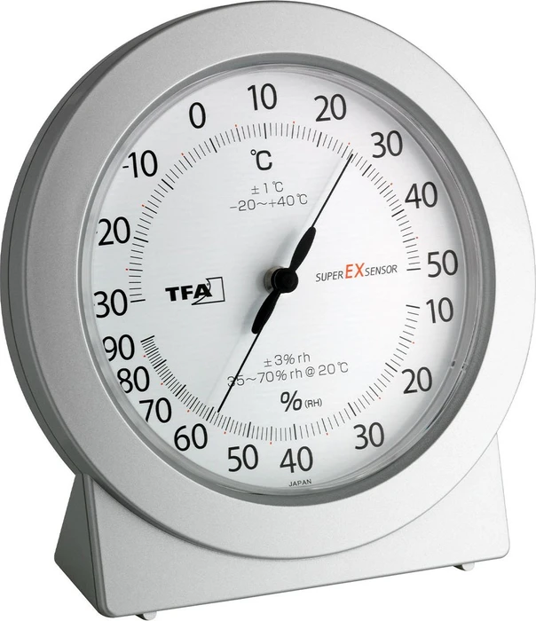 TFA Dostmann Thermo-Hygrometer Wetterstation silber, analog