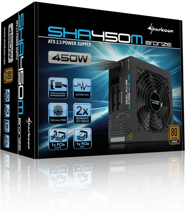Sharkoon SHA450M Bronze 450W, ATX 2.3