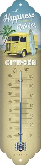 Nostalgic Art Retro Thermometer Citroen Type H Happiness Comes In Waves, analog
