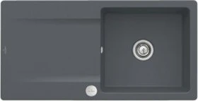 Villeroy & Boch Siluet Flat 980x490mm Einbau Becken reversibel mit Ablauffernbedienung graphite