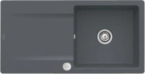 Villeroy & Boch Siluet Flat 980x490mm Einbau Becken reversibel mit Ablauffernbedienung graphite