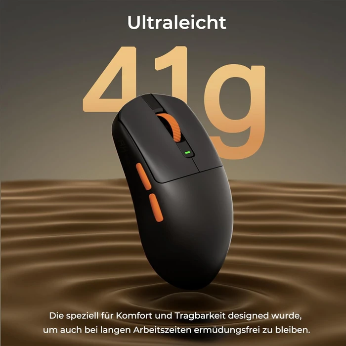 RK Royal Kludge M30 Wireless Gaming Mouse, orange/schwarz, USB/Bluetooth