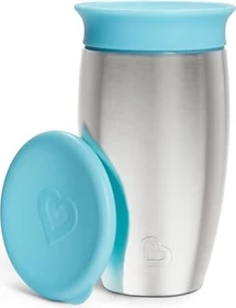 Munchkin Miracle 360 Edelstahl Trinkbecher, 12+M, 296ml, blau