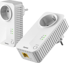 Hama Powerline 600 Set Socket, HomePlug AV, RJ-45, 2er-Pack (00053307)