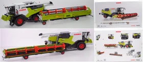 Wiking Claas Trion 720 Montana Convio 1080 und Transportwagen