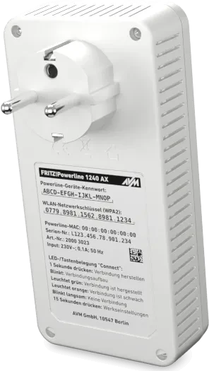 FRITZ! FRITZ!Powerline 1240 AX WLAN Set, Powerline/WLAN-Access Point und Powerline-Adapter Set, 2er-Bundle