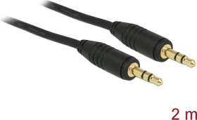 DeLOCK Klinkenkabel 3-Pin Stereo, 3.5mm Stecker auf 3.5mm Stecker, schwarz, 2.0m