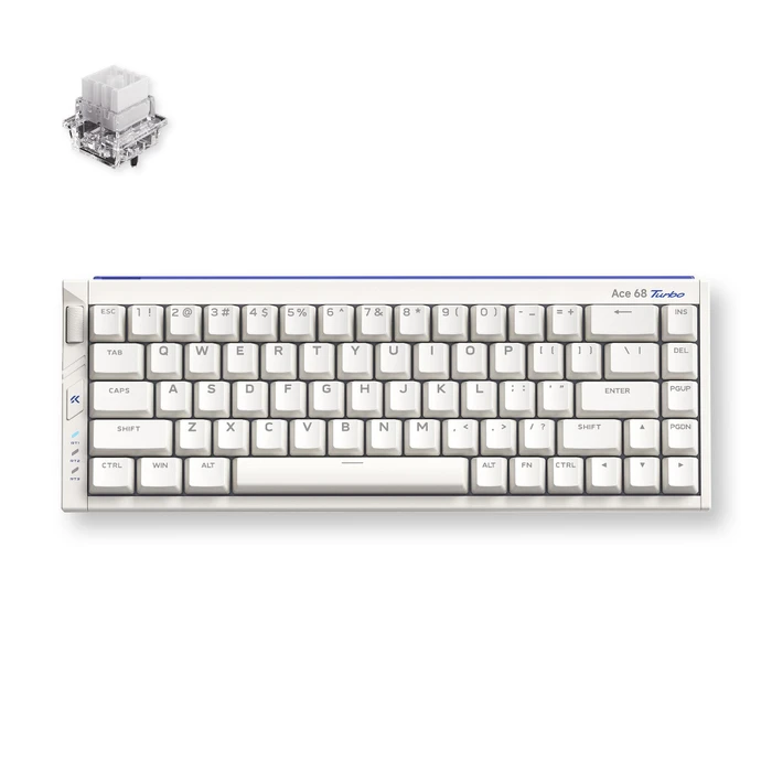 Mchose Ace 68 Turbo HE Gaming Keyboard, Nova White, LEDs RGB, Mount Tai Magnetic Switch GT, USB, US