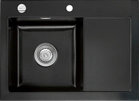 systemceram Mera 70 F Einbau Becken links mit Ablauffernbedienung nero