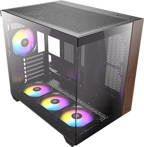 Antec CX800 Wood ARGB, schwarz/braun, Glasfenster