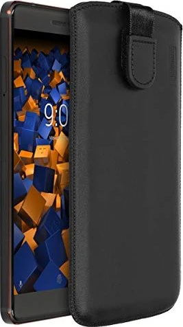 Mumbi Leder Etui für Nokia 6.1 schwarz