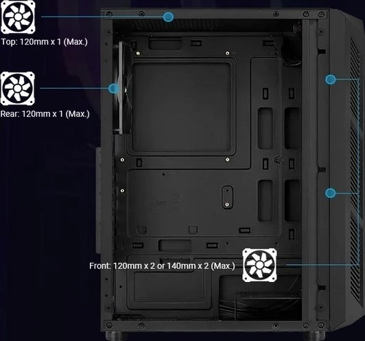 AeroCool Prime, inkl. 2x Lüfter, Glasfenster