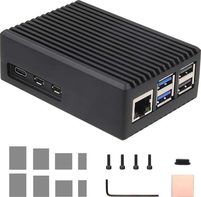 Geekworm Aluminiumgehäuse Heavy-duty für Raspberry Pi 5, schwarz