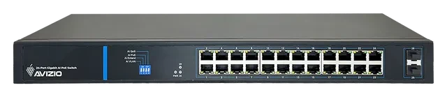 Avizio SU Rackmount Gigabit Switch, 24x RJ-45, 2x SFP, 250W PoE+