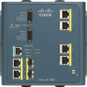 Cisco IE 3000 LAN Base Industrial Railmount Managed Switch, 4x RJ-45, 2x RJ-45/SFP, 2x Erweiterungsslot (IE-3000-4TC)