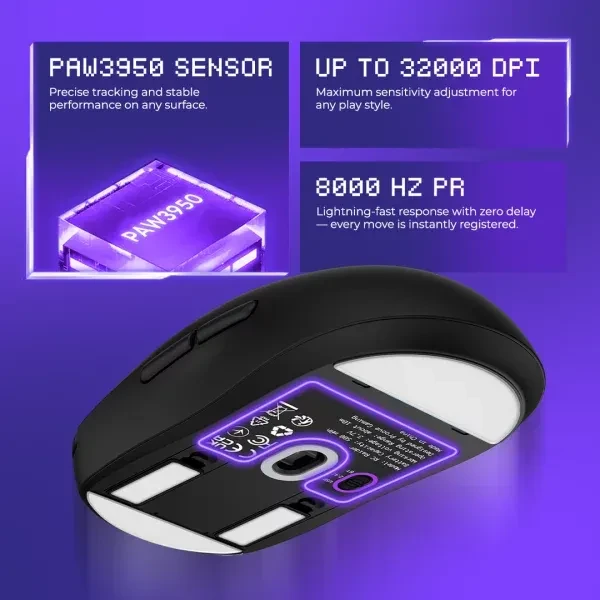 Proove RC Raider 8K Wireless Gaming Mouse, schwarz, USB/Bluetooth