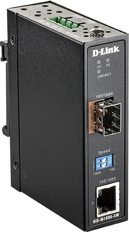 D-Link DIS-M100G-SW Industrial Media Converter, RJ-45, SFP