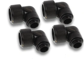 Alphacool Eiszapfen 90° G1/4" auf 16mm HardTube Anschraubtülle, deep black, 4er-Pack