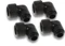 Alphacool Eiszapfen 90° G1/4" auf 16mm HardTube Anschraubtülle, deep black, 4er-Pack Vorschaubild
