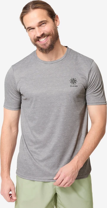 Olaian UV Funktionsshirt kurzarm print grau (Herren)