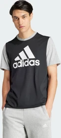 adidas Essentials Single Jersey Big Logo T-Shirt kurzarm black/medium grey heather (Herren)