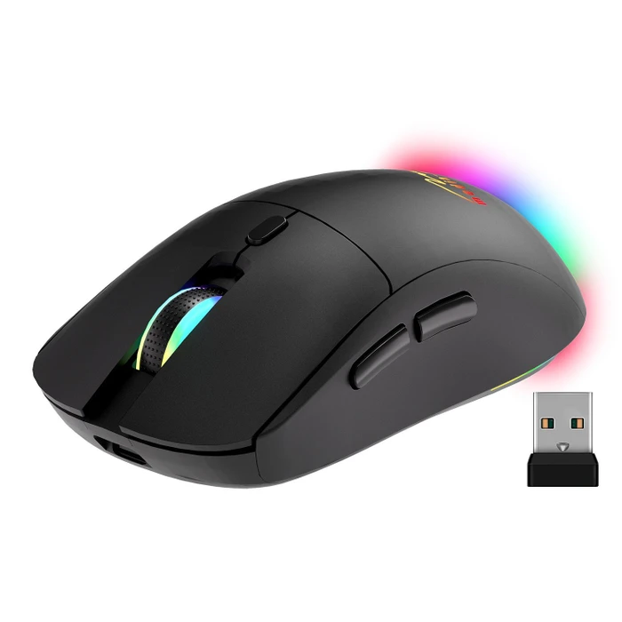 Media-Tech MT1124 2-in-1 Silent & Recharge Wireless Mouse, schwarz, USB/Bluetooth