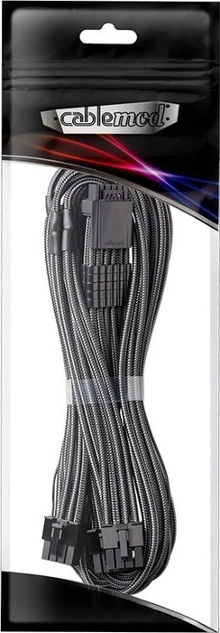 CableMod C-Series Pro ModMesh 12VHPWR for Corsair, 3x 8-Pin PCIe Stecker auf 16-Pin PCIe 5.0 12VHPWR Stecker, Adapterkabel, carbon grau/schwarz, 60cm