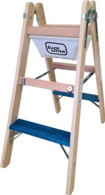 Iller Leiter Ergo Plus Professional Holz-Sprosse 2-tlg. Stehleiter, 2x 3 Stufen