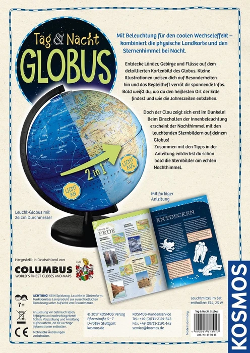 Kosmos Tag und Nacht Globus