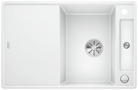 Blanco Axia III 45 S-F InFino Becken reversibel mit Ablauffernbedienung weiß inkl. Holzschneidebrett