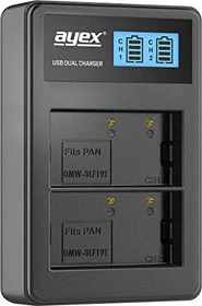 ayex USB Dual- Ladegerät für Panasonic Akkus Typ DMW-BLF19E