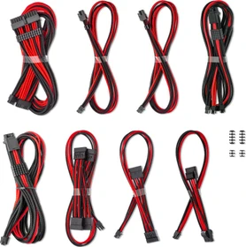 CableMod C-Series Pro ModMesh 12V-2x6 Cable Kit, Dual StealthSense, Corsair Type 4, schwarz/rot (CM-PCSR-16X2KIT-NKKR-R-SS)