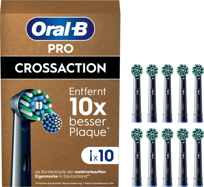 Oral-B Pro CrossAction Ersatzbürste schwarz, 10 Stück