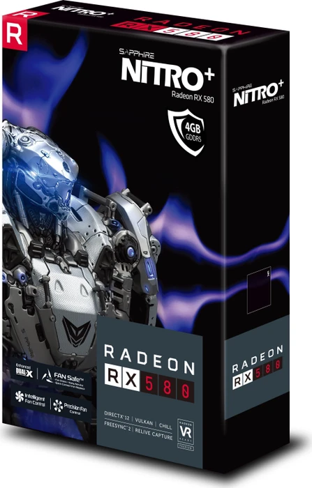 Sapphire Nitro+ Radeon RX 580 4G G5, 4GB GDDR5, DVI, 2x HDMI, 2x DP, lite retail