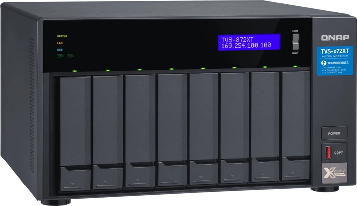 QNAP QuTS hero TVS-872XT-i7-16G, 16GB RAM, 1x RJ-45 10GBase-T, 2x RJ-45 1000Base-T